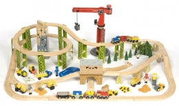 Bigjigs Wooden Railway - Construction Train Set